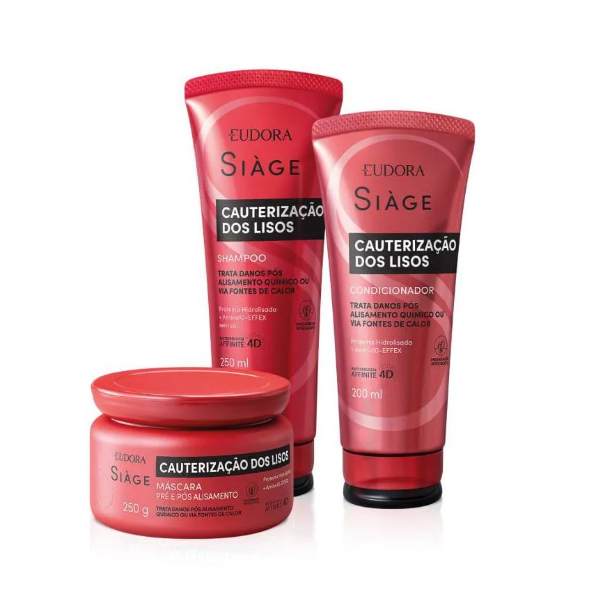 Eudora Kit Siage Cauterizacao Dos Lisos Shampoo+cond+máscara