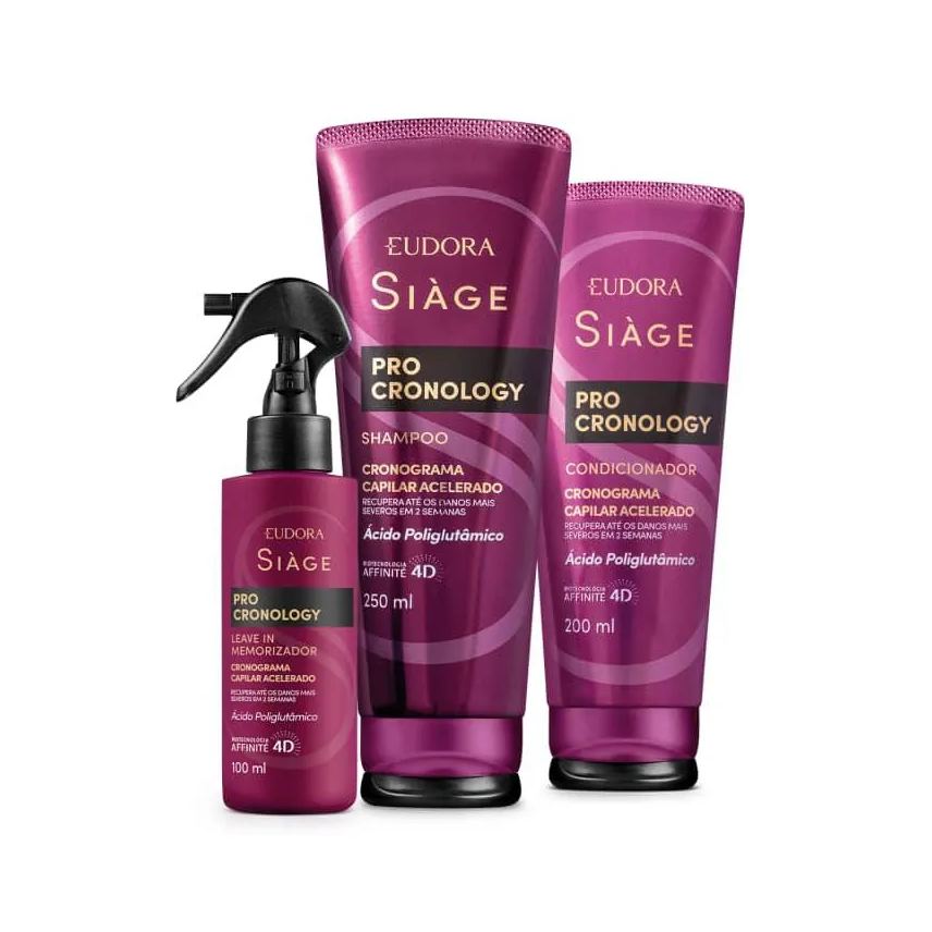 Eudora Kit Siage Pro Cronology Shampoo+condicionador+leave-in