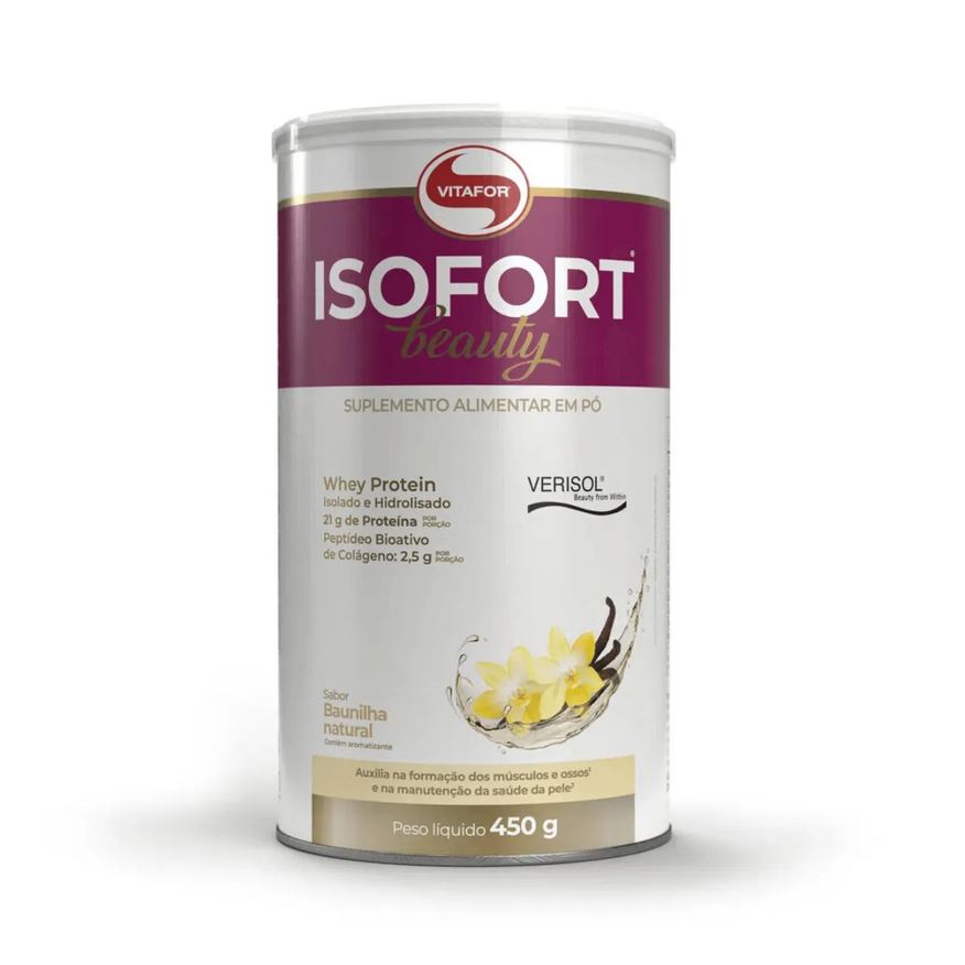 Vitafor Isofort Beauty 450g Whey Protein Isolado Hidrolisado Cranberry