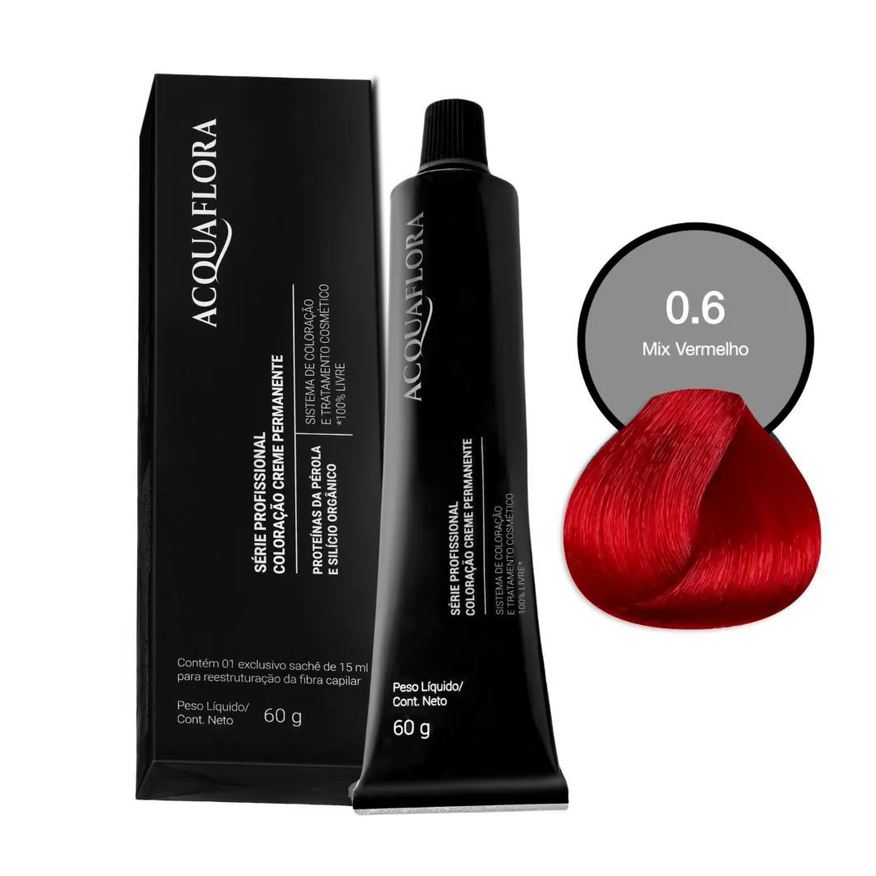 Acquaflora Coloração Creme Permanente 0.6 Mix Vermelho 60g