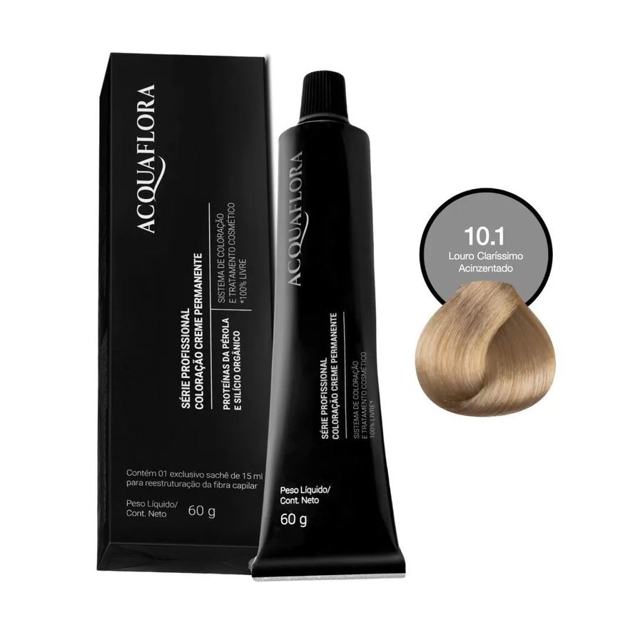 Acquaflora Coloração 10.1 Louro Claríssimo Acinzentado 60g