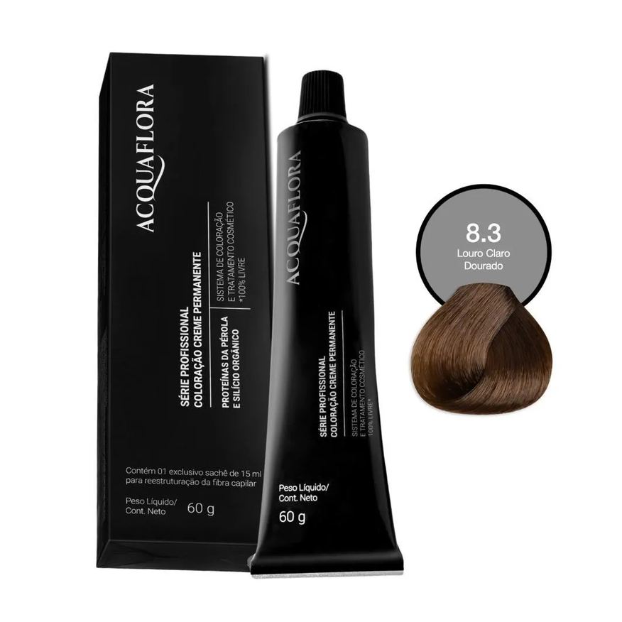 Acquaflora Coloração Creme 8.3 Louro Claro Dourado 60g