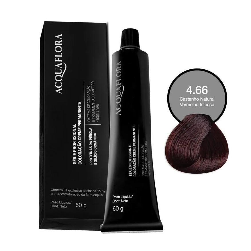 Acquaflora Coloração 4.66 Castanho Natural Vermelho Intenso 60g
