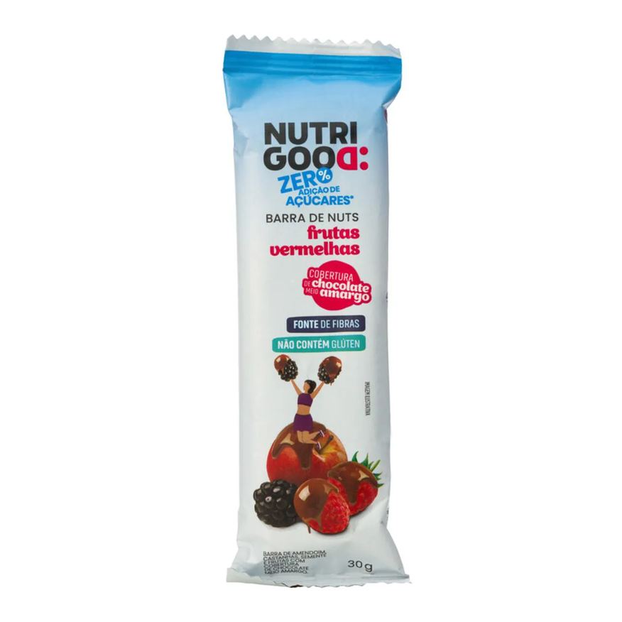 Nutrigood Barra de Nuts Frutas Vermelhas com Chocolate 30g