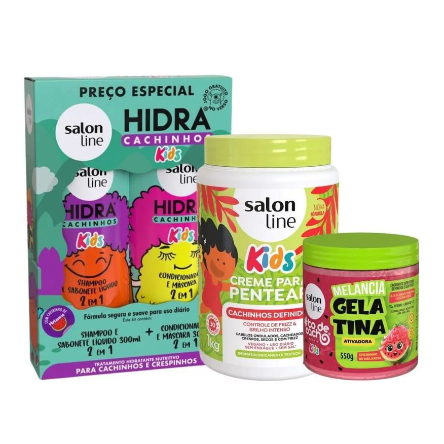 Salon Line Kit Hidra Cachinhos + Creme e Gelatina Melancia