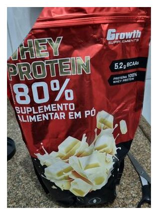 Growth Suplementos Whey Protein Concentrado 80% Chocolate Branco