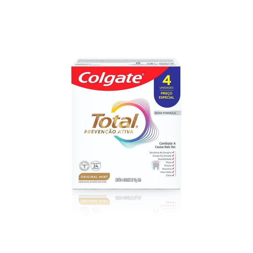 Colgate Creme Dental Total Prevenção Ativa Original Mint 90g 4 Unidades