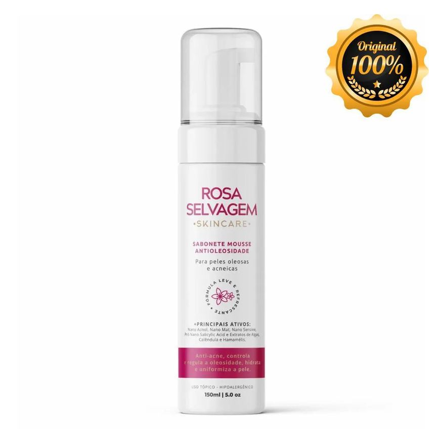 Rosa Selvagem Espuma Limpeza Antioleosidade E Antiacne 150ml