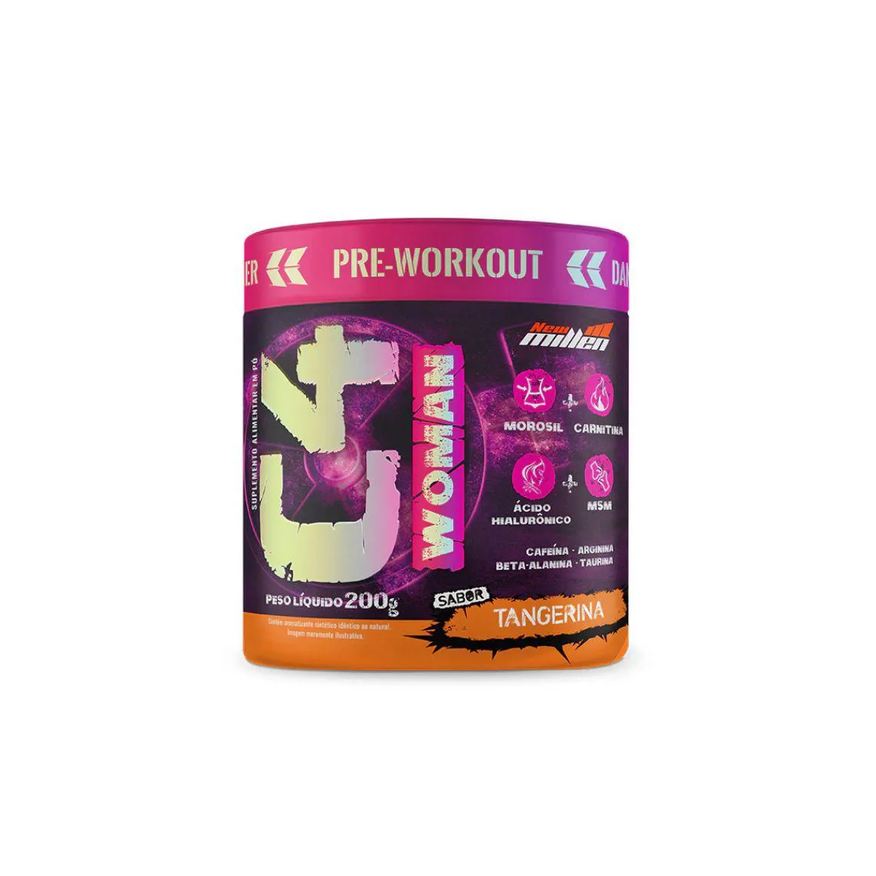 New Millen C4 Woman Pré-treino Feminino 200g Tangerina