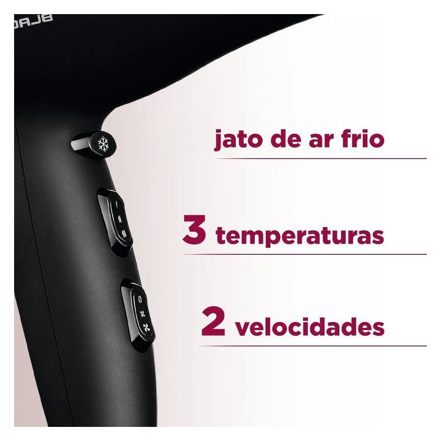 de Secador Cabelos Power Shine Black Sc-13 220v-preto