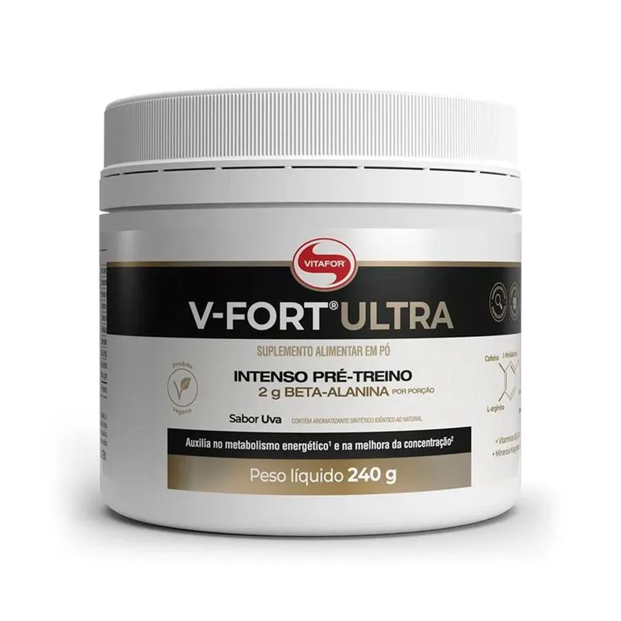 Vitafor Pré-treino V-fort Ultra 240g Sabor Uva