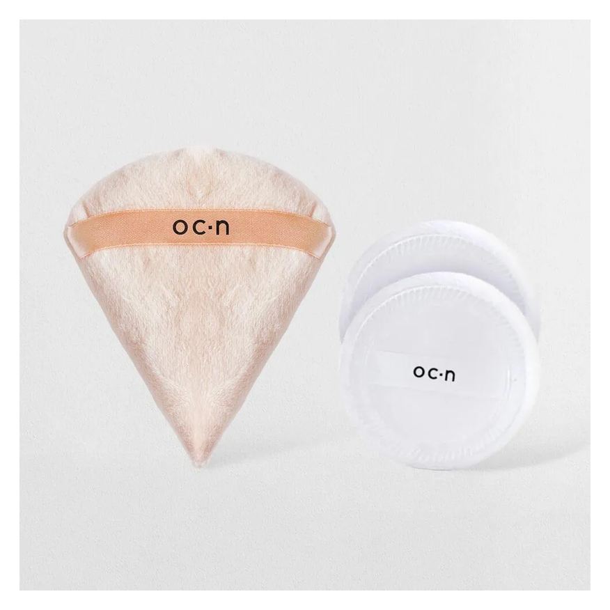Océane Kit Esponja de Maquiagem para Pó Cotton Puff + Esponja Powder Puff (2 Produtos)