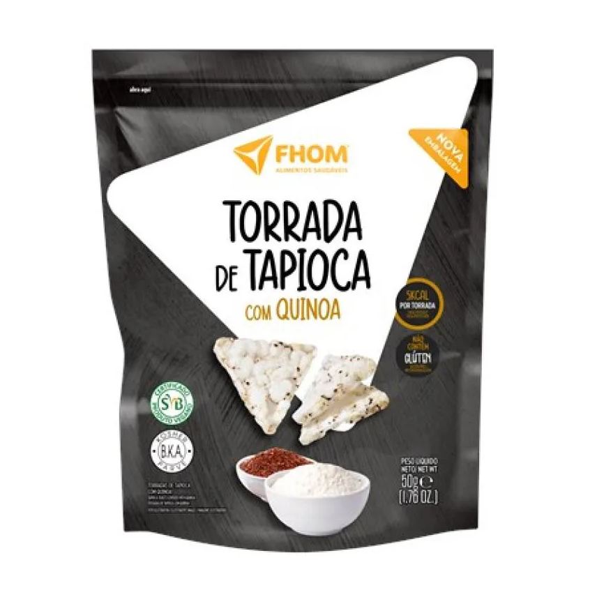 FHOM Torrada de Tapioca com Quinoa 50g Vegano Sem Glúten