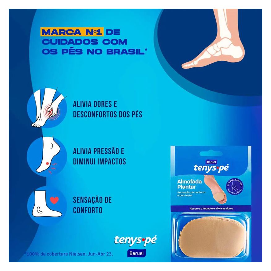 Plantar Almofada Tenys Pé Tamanho 39 - 43 com 1 Par