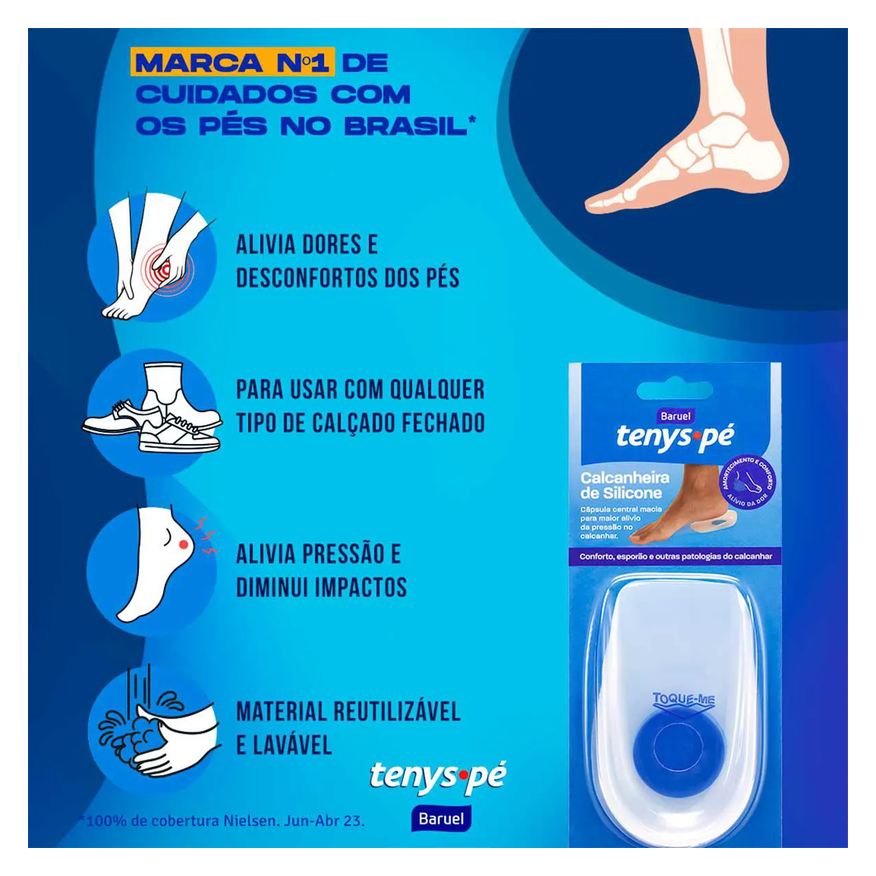 de Calcanheira Silicone Tenys Pé Tamanho 39 a 43 com 1 par