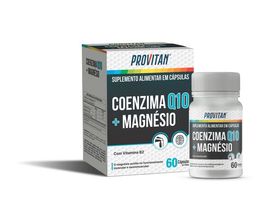 Q10 Coenzima + Vitamina B2 e Magnésio Provitan 430 mg – 60 Cápsulas para Energia & Antioxidante