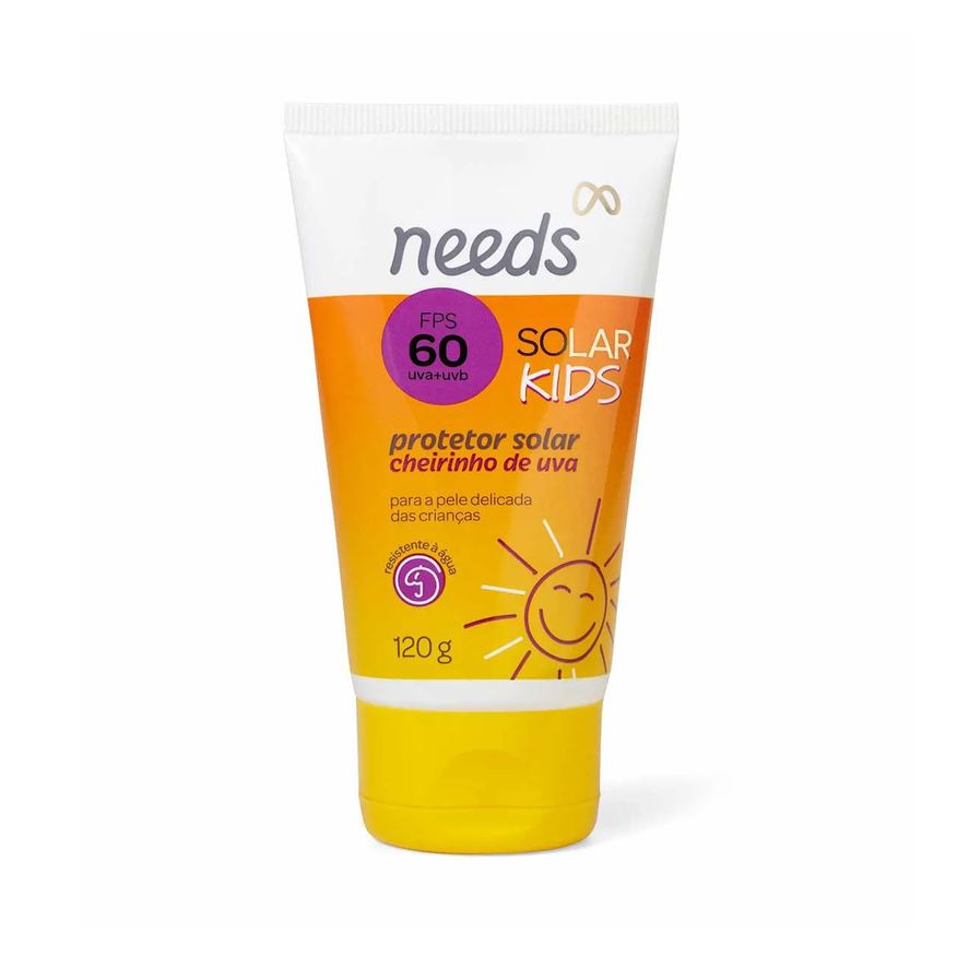 Needs Protetor Solar Infantil Solar Kids FPS 60 Aroma Uva 120g