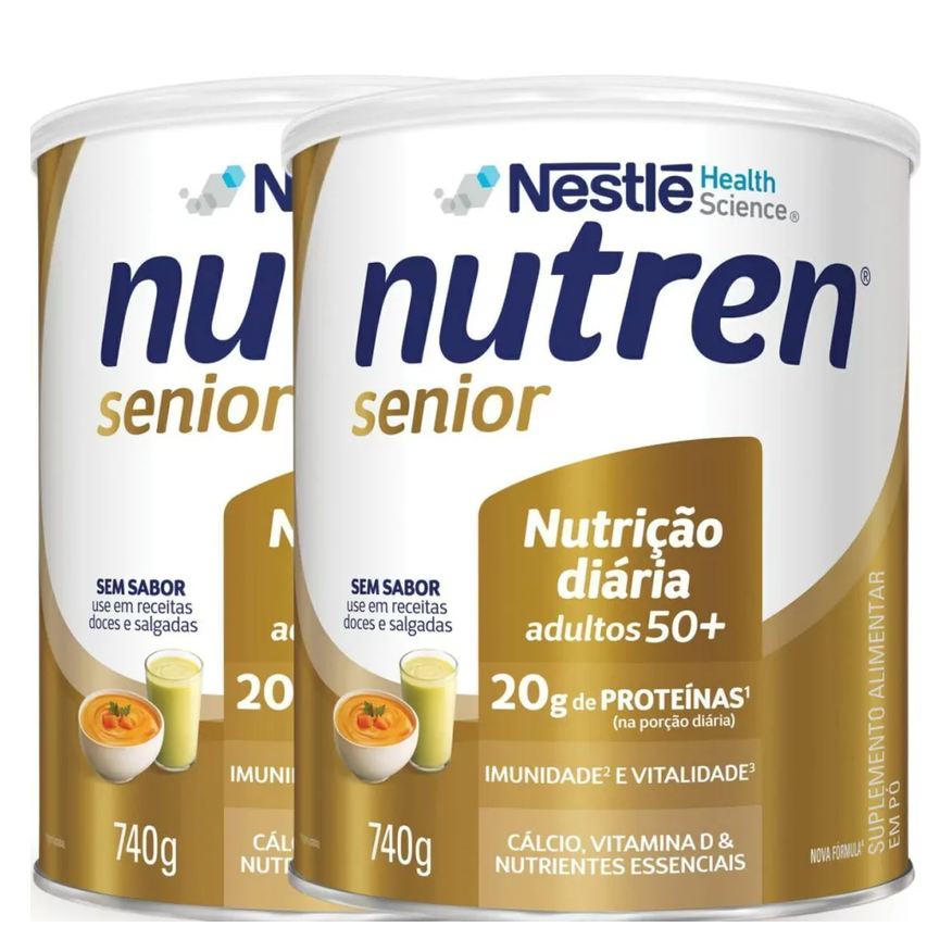 Alimentar Complemento Nutren Senior Sem Sabor 740g 2 Unidades
