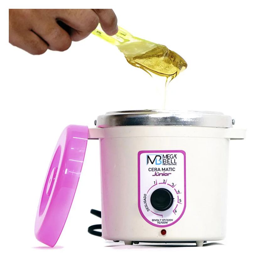 Mega Bell Aquecedor Cera Matic Junior Megabell C/ Refil 400g Rosa