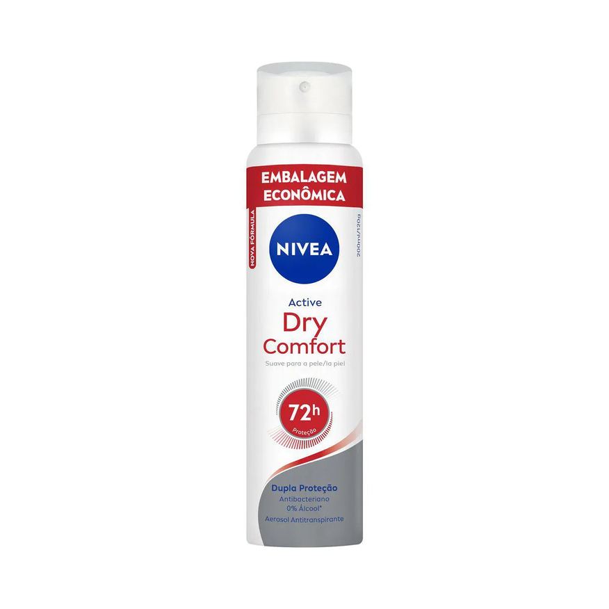 Nivea Desodorante Antitranspirante Aerosol Active Dry Comfort Feminino 72h 200ml