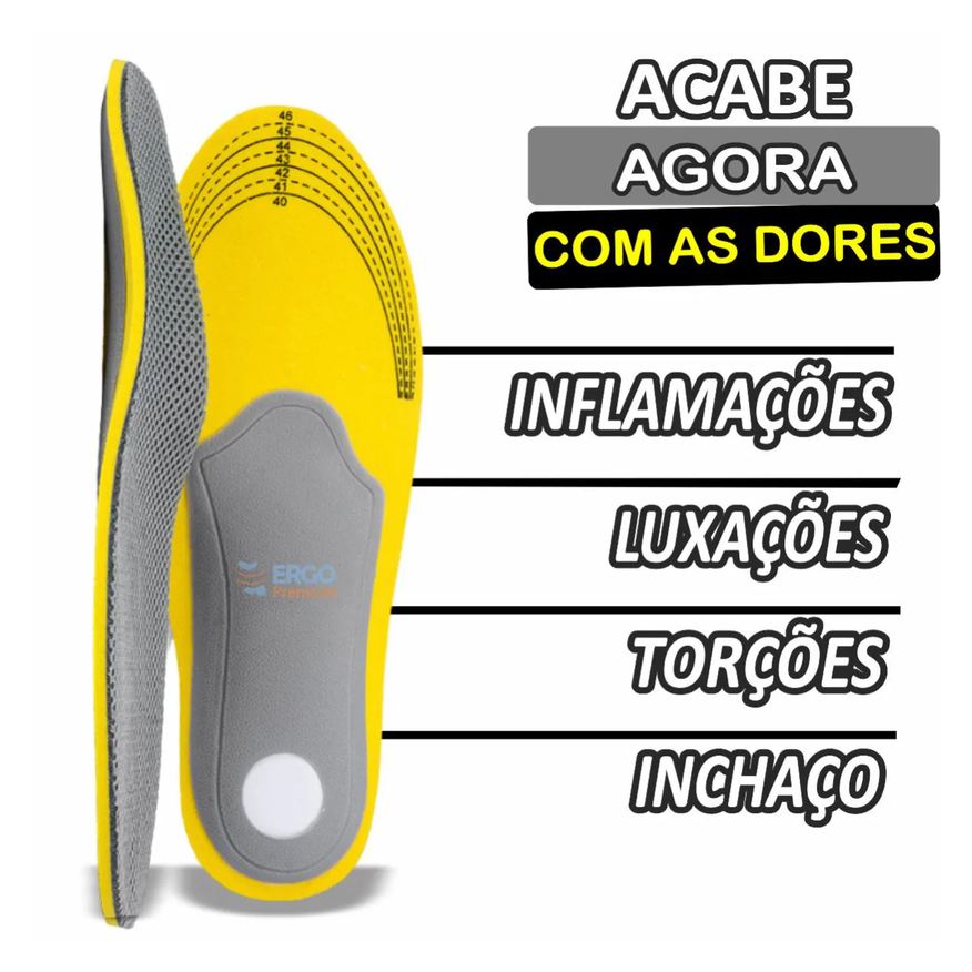 para Palmilha Joelho Valgo Pisada Pronada Supinada Apoio Ao Arco do Pé Original 1par 35a40