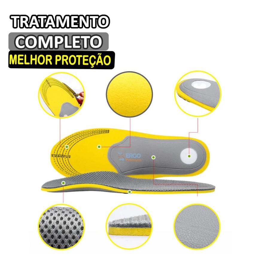 para Palmilha Joelho Valgo Pisada Pronada Supinada Apoio Ao Arco do Pé Original 1par 35a40