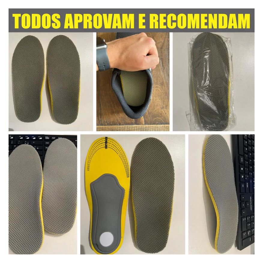 para Palmilha Joelho Valgo Pisada Pronada Supinada Apoio Ao Arco do Pé Original 1par 35a40