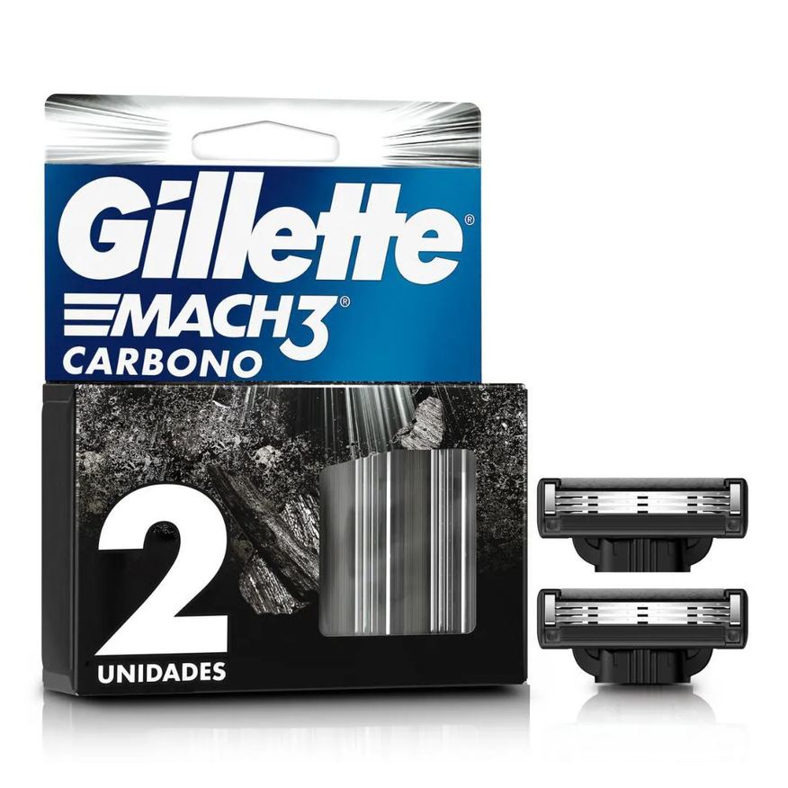 Gillette Carga Gillete Mach3 Carbono C/ 2 Unidades