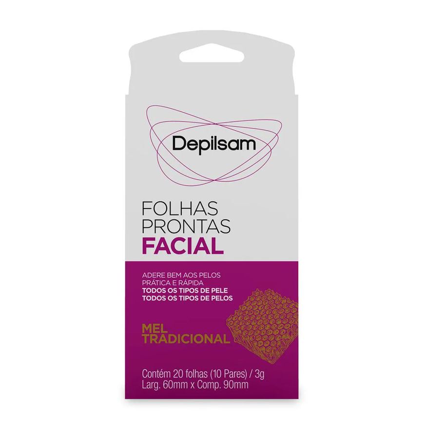 Prontas Folhas Facial Depilsam Mel 10 Pares