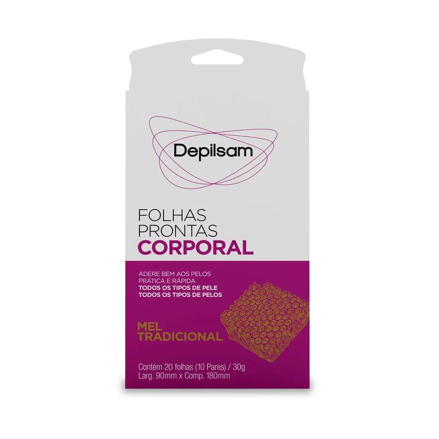 Prontas Folhas Corporal Depilsam Mel 10 Pares