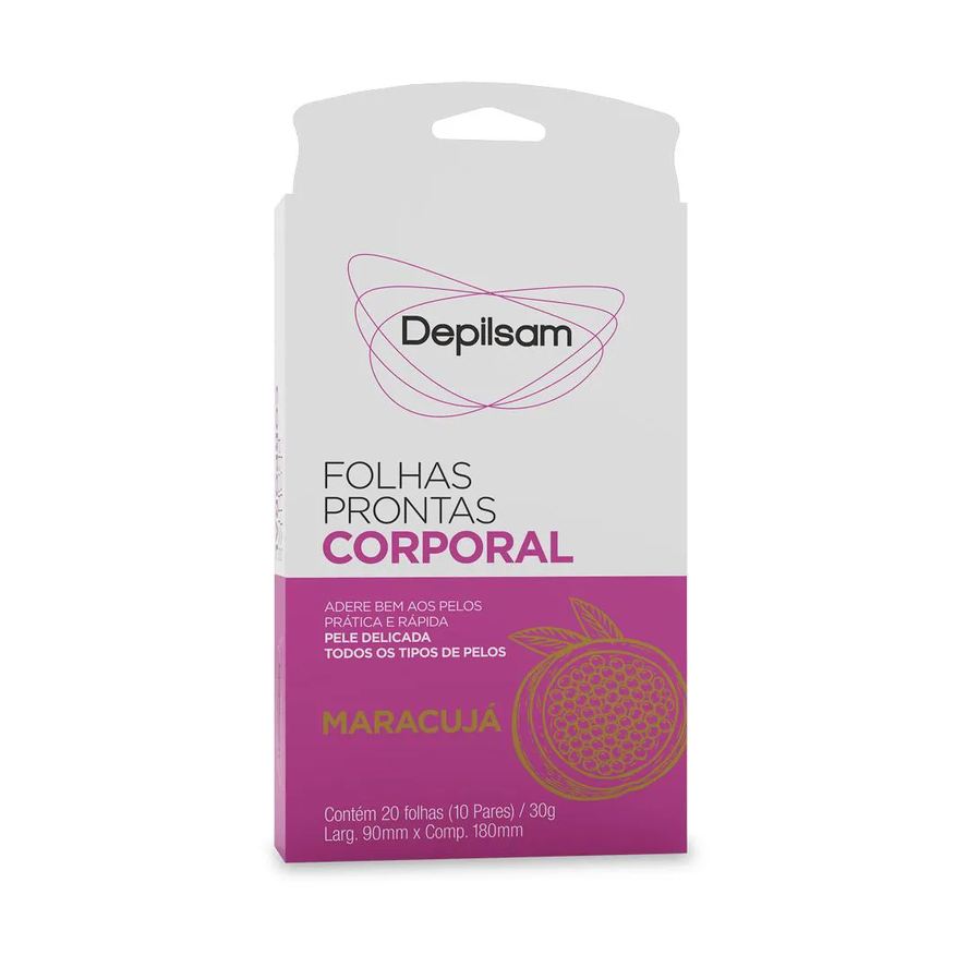 Prontas Folhas Corporal Depilsam Maracujá 10 Pares