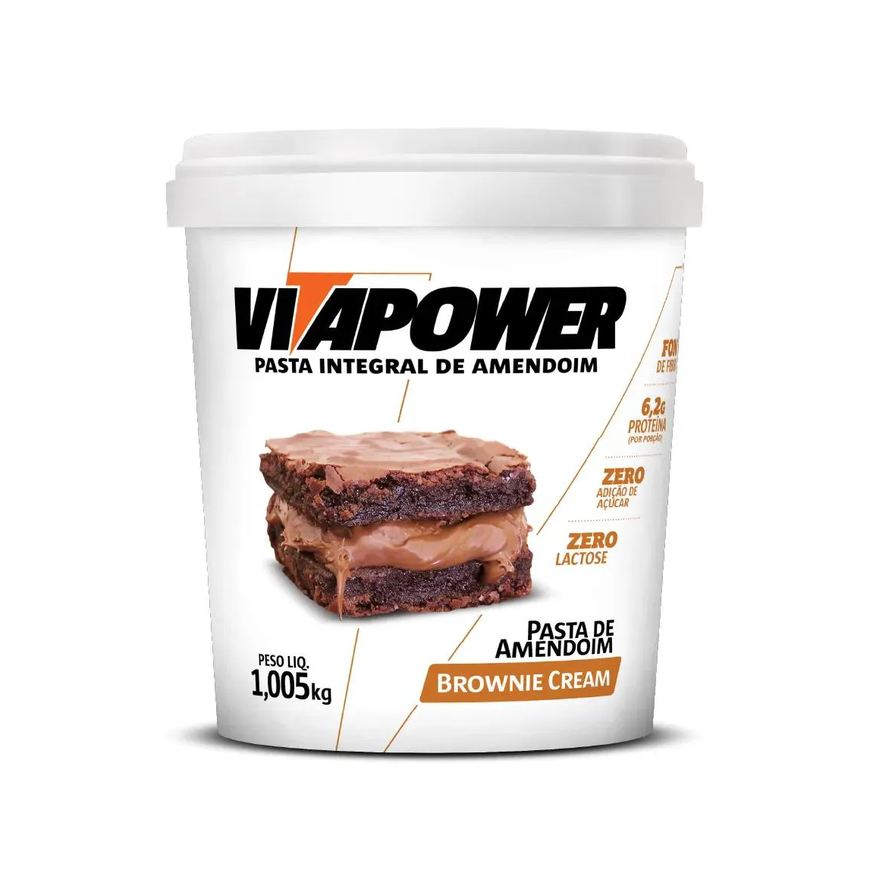 Amend Pasta de Amendoim Vitapower Integral Pote 1005g Sabor Brownie Cream