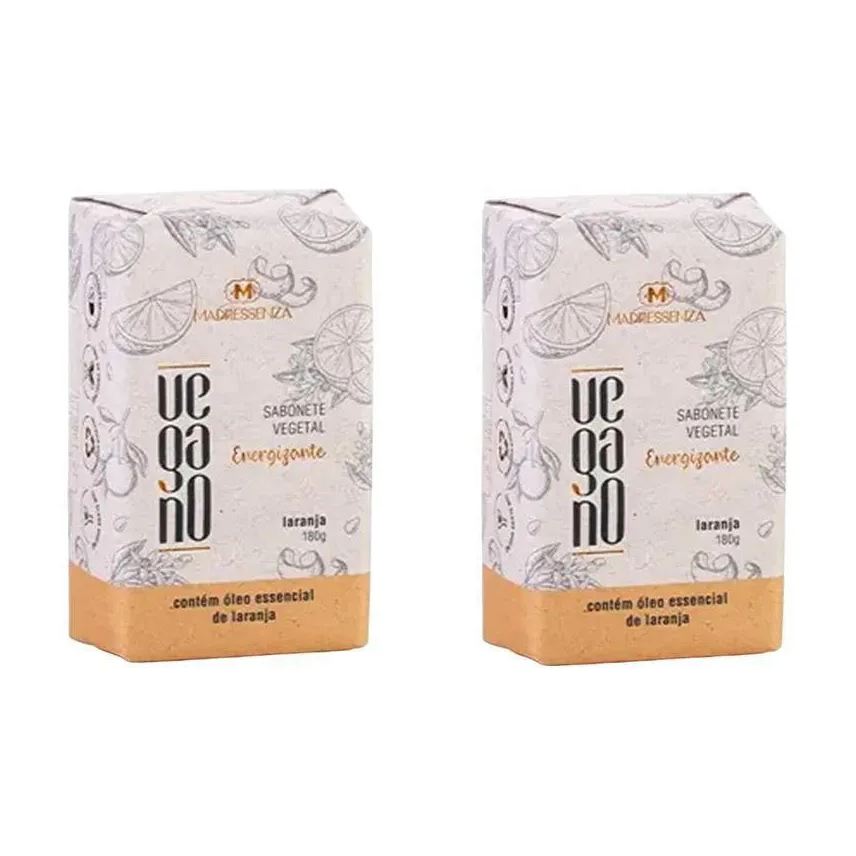 Madressenza Kit 2 Sabonetes em Barra Vegano Laranja 180g