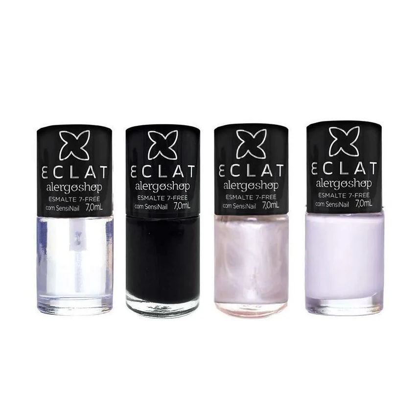 Alergoshop Kit Esmaltes Sempre Viva+preto Vibe+margarida+top Coat