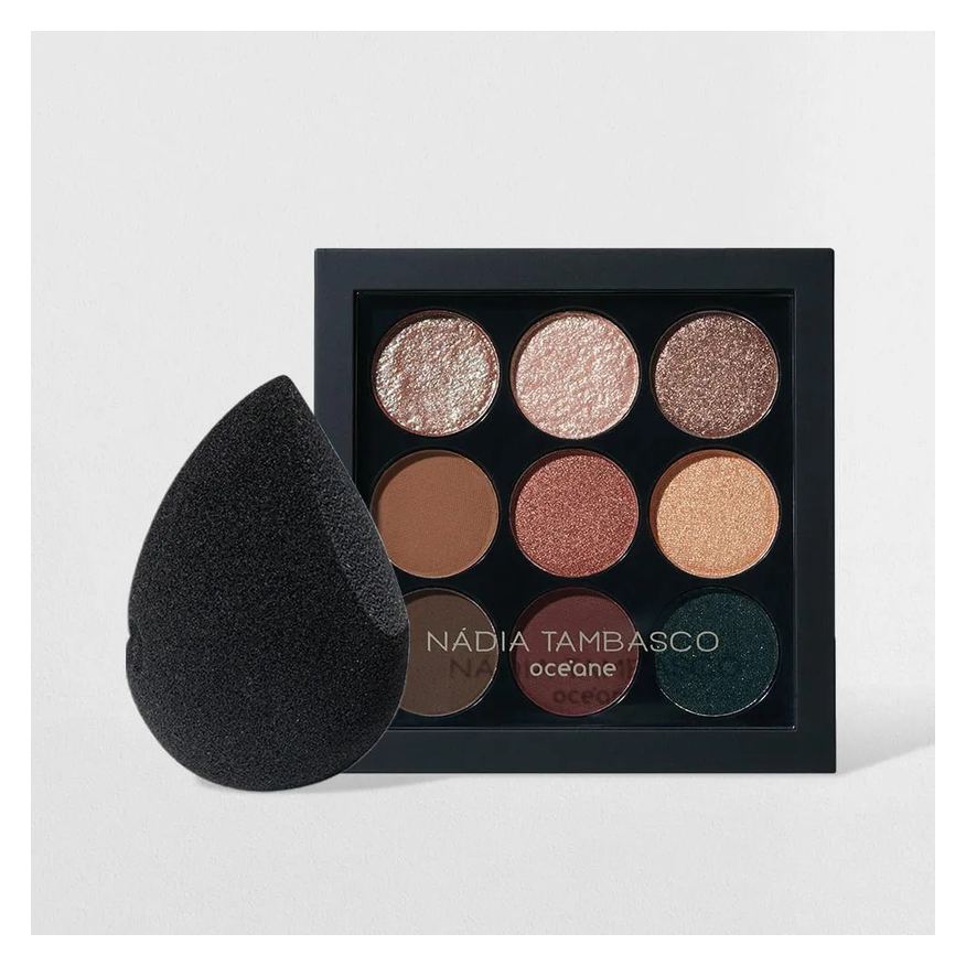 Océane Kit Paleta de Sombras To Go Trendy + Esponja Flat Drop Edition (2 Produtos)