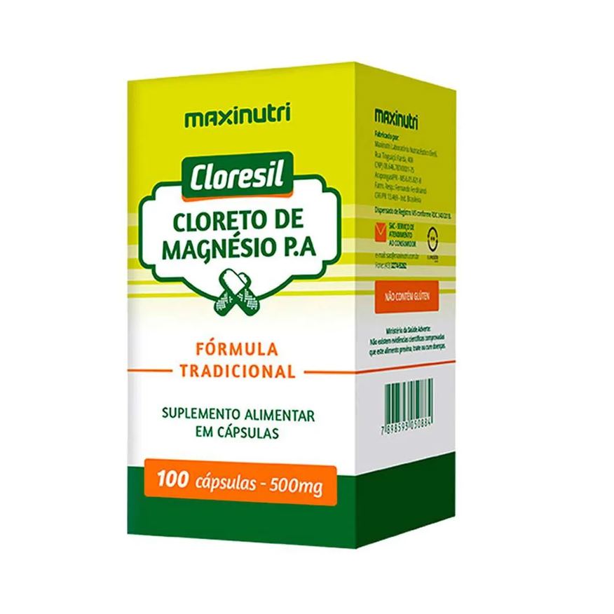 Maxinutri Cloresil Cloreto Magnésio P.a 500mg 100 Cápsulas