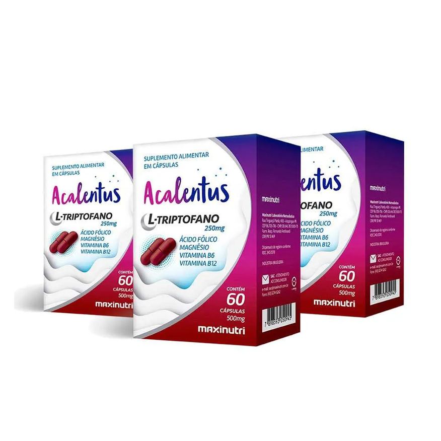 Maxinutri Kit 03 Acalentus L Triptofano 60 Cápsulas