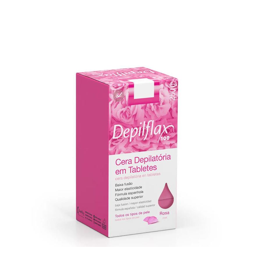 Quente Cera Depilatória Depilflax Rosa 250g