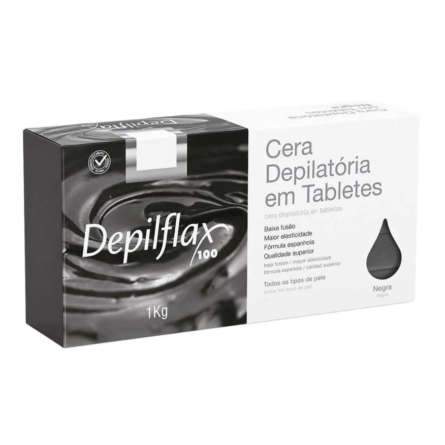 Quente Cera Depilatória Depilflax Negra 1kg