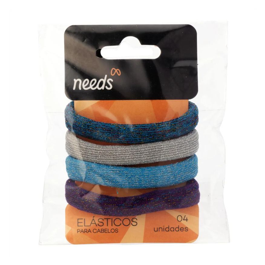 Needs Elástico de Cabelo Glitter Sortidas 4 Unidades