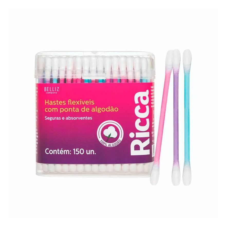 Ricca Hastes Flexíveis C/150un