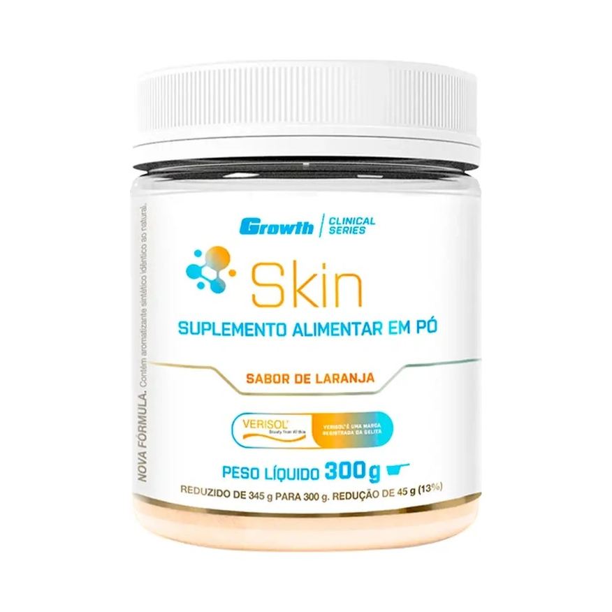 Growth Skin Colágeno Tipo 1 + Colágeno Verisol + Ácido Hialurônico + Vitamina C 300g