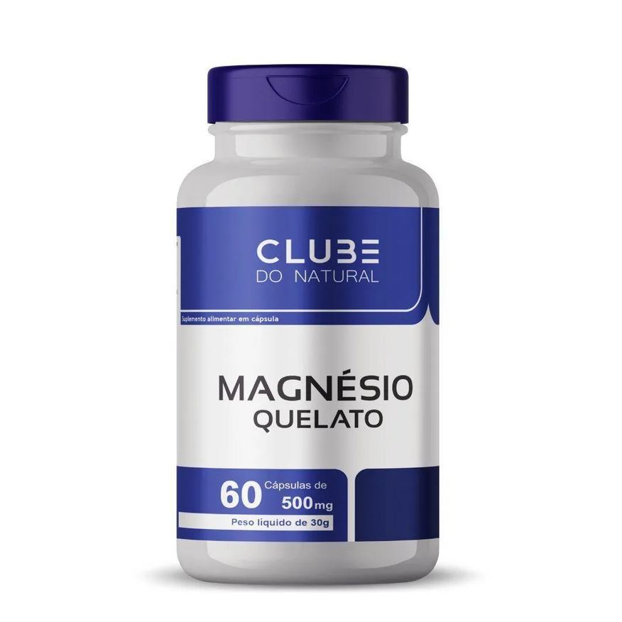 Clube do Natural Magnésio Quelato 60 cápsulas 500mg