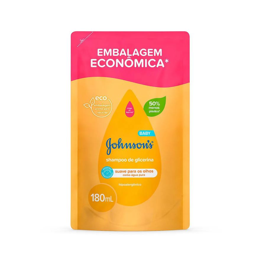Johnson & Johnson Refil Shampoo de Glicerina Johnson's Baby Neutro 180ml