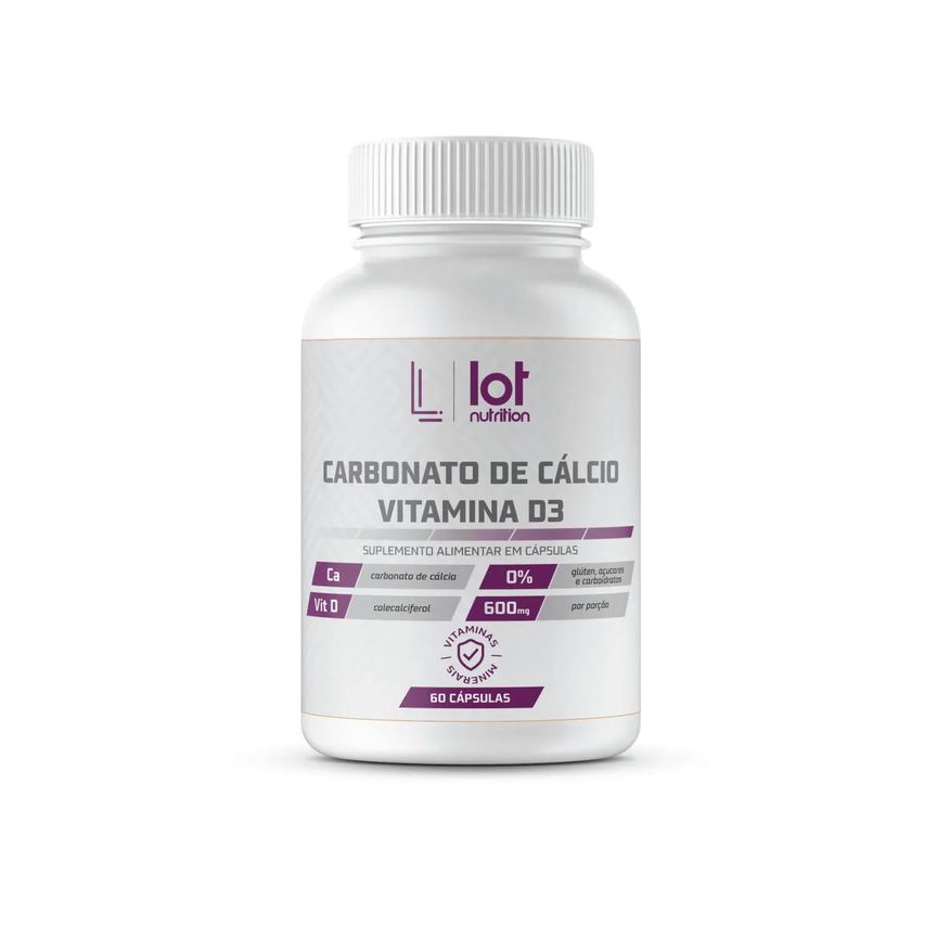 Lot Nutrition Cálcio 600mg + Vitamina D3 2.000ui 60 cápsulas
