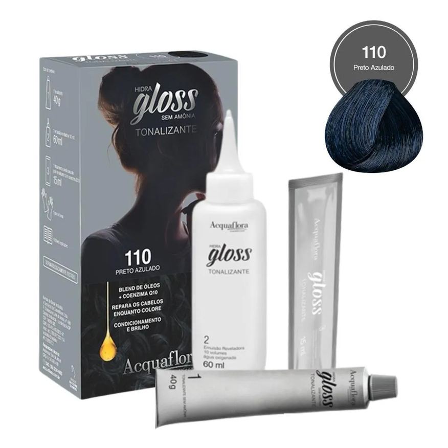 Acquaflora Tonalizante Hidra Gloss 110 Preto Azulado