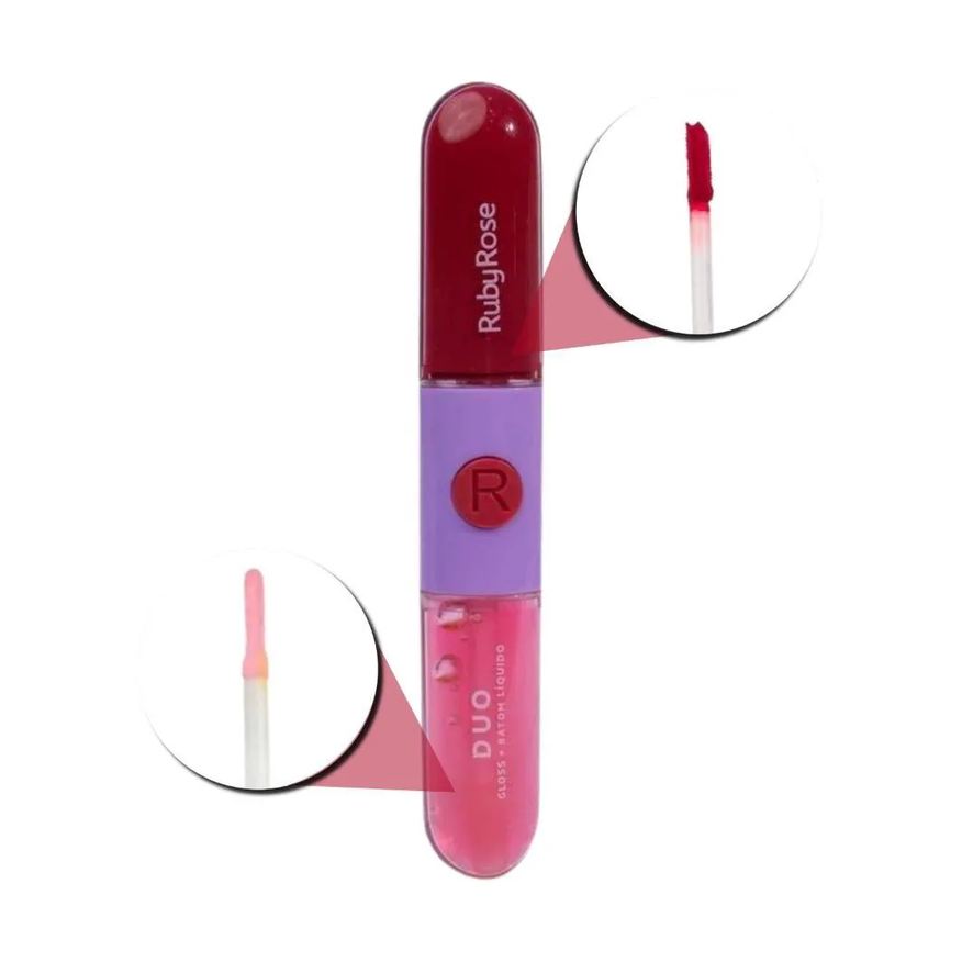 Ruby Rose Gloss + Batom Líquido Duo Ld09 9,6g