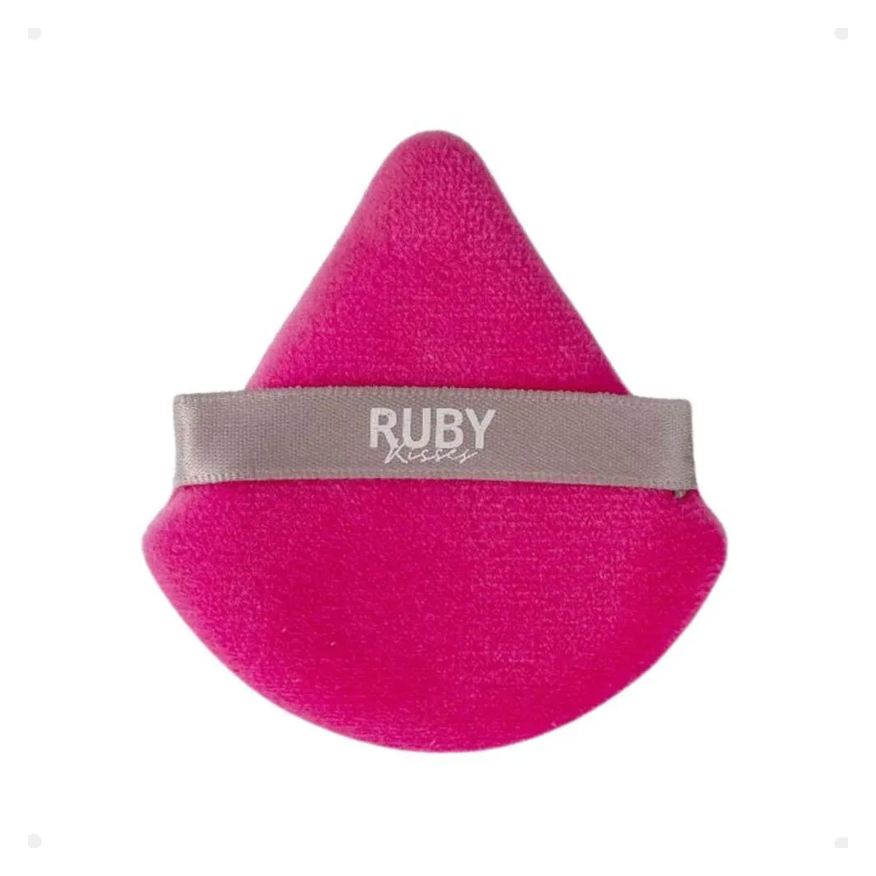 Ruby Kisses Esponja Puff para Pó Triangular Rosa e Cinza