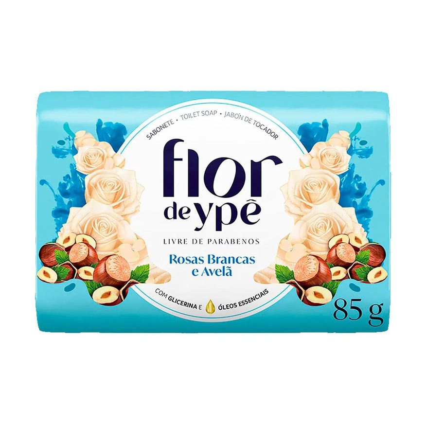 Ypê Sabonete em Barra Flor de Rosas Brancas e Avelã 85g
