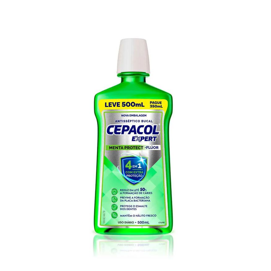 Cepacol Enxaguante Bucal Expert Menta Protect +Flúor 500ml